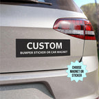 Personalized Custom Bumper Sticker – Weatherproof Photo & Text Car Sticker