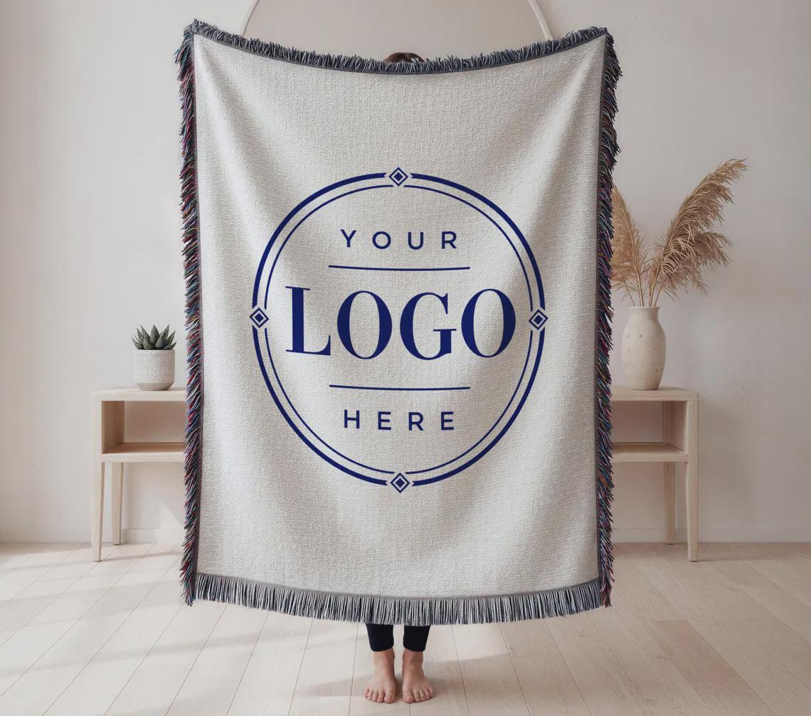 Personalized Custom Woven Blanket – Heirloom Quality Cotton Fringe Throw
